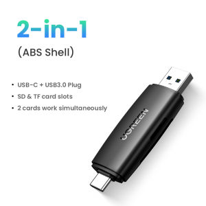 UGREEN 2 in 1 Card Reader USB 3.0 SD TF OTG Type C Smart Memory Card Reader for iPhone 16 Pro Max iPhone 17 Pro Max iPhone 15 Pro Max Samsung S24 Ultra Samsung S25 Ultra