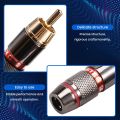 Monster 12PCS RCA Male Adapter Solder Connector for Audio Video CCTV IP Camera Security Coaxial Cable Solderness. 