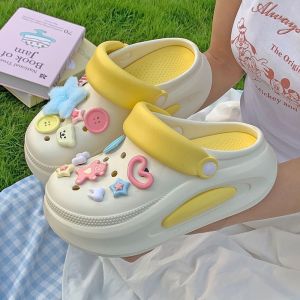WomenS Cute Thick-Soled Height-Increasing Perforated Beach Non-Slip Sandals For Summer Suitable For Outdoor Wear Closed-Toe Clogs