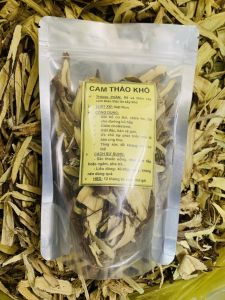 Cam thảo (200g) trà cam thảo khô thanh nhiệt giảm mỡ máu giảm ho long đờm bảo vệ gan thơm ngon ngọt đóng túi zip tiện sử dụng