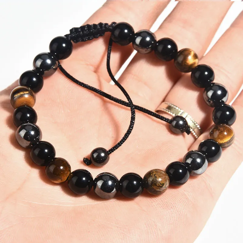 Obsidian Stone Hematite Tiger Eye Bead Bracelets Weight Loss