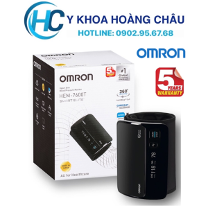 [CHÍNH HÃNG] Máy Đo Huyết Áp siêu cao cấp Không Dây Omron HEM 7600T (bảo hành 5 năm) kết nối bluetooth - vòng bit không dây