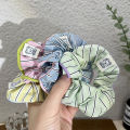 Cream Striped Hair Ring Female Sweet Bear Mori Cute Scrunchie High Elastic Hair Accesssories. 