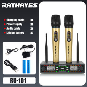 RAYHAYES Rechargeable Wireless Microphone Bluetooth UHF Channels Professional Karaoke Microphone for Performance