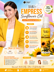 BMRS Empress Sunflower Oil 100ml New Packaging | Premium Grade 100% Natural Organic Sunflower Oil | Deeply Nourishing and Moisturizing Skin Care Oil | Lightweight Non-Greasy Formula for Dry Skin | Helps Keep Skin Soft Smooth and Healthy-Looking