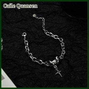 Caile Fashion Exquisite Zircon Star Charm For Women Men Punk Style Star Color Chain Adjustable Bracelet Jewelry Accessories