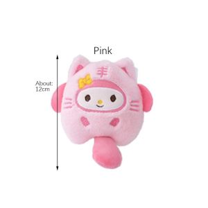 Gantungan Kunci Boneka Bulu Mini Sanrio Series Kuromi Melody Cinnamoroll Plush Dolls Liontin Gantungan Tas Boneka