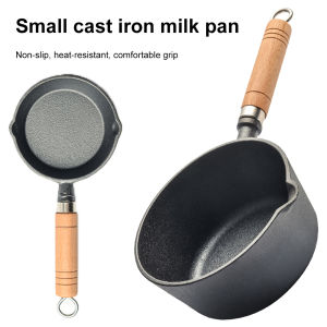 Cast Iron Mini Sauce Pan Non-Stick Small Cooking Saucepan for Butter and Sauces Durable Black Finish