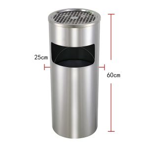 Stainless steel trash bin Large round rectangular rubbish bin Ashtray dustbin Outdoor trash can Corrosion-resistant 垃圾桶
