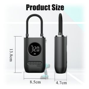 Portable Wireless Tire Inflator – Digital Air Pump with Fast Inflation LED Display Rechargeable for Car & Motorcycle