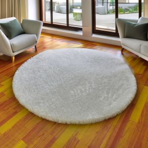 Karpet bulu bulat empuk diameter 100 tebal 3.5cm isi HDP aesthetic mewah