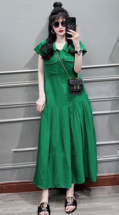 Váy Đuôi Cá Đầm Suông Cổ Vuông Tay Lỡ Chất Đũi Mềm - Đầm, váy nữ |  ThờiTrangNữ.vn