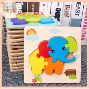 SNI SIMPLE JIGSAW PUZZLE 15CM PUZZLE KAYU GAMBAR HEWAN DAN KENDARAAN LUCU (Y-49)