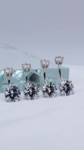 Belly Button Rings Silver 925 Navel Piercing Body Jewelry For Women Men Officials Piercing Zircon Plated Platinum Color