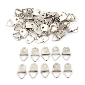 BJ🔧🔩🔗 50pcs Triangle Mirror Hangers Strap D-Ring Hanging Picture Frame Hooks