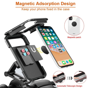 Waterproof Motorcycle Phone Holder Universal 360° Adjustable Bicycle Mobile Phone Mount