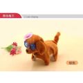 Toy dog ​​can bark and walk eyes glow leash wear glasses hat electric puppy retrograde dog plush toy. 