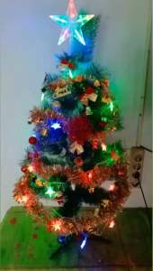 Pohon natal 1meter/ 3 kaki komplit hiasan