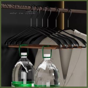 GNStore[COD] ไม้แขวนชุดเหล็กบีชไหล่กว้างทำจากเหล็กไร้รอยต่อที่แขวนทำจากโลหะกันลื่นใช้สองชั้นแบบแห้งและเปียก