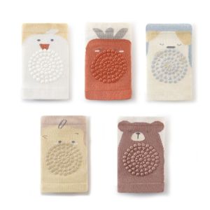 YUDESHUI Mùa Hè Mẻo Miếng đệm đầu gối cho bé Chống trơn trượt Vải cotton dệt mềm mại Người bảo vệ chống bò An toàn Họa tiết hoạt hình Bảo vệ đầu gối và khuỷu tay Dành cho trẻ sơ sinh
