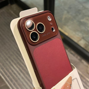 Vintage Lychee Leather Color Case for iPhone 17 16 15 14 13 Pro Max Matte Shockproof Glass Camera Protection Soft Bumper Cover