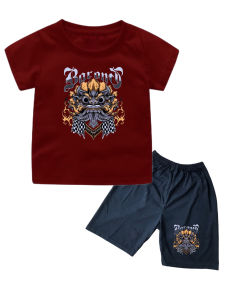 setelan Kaos atasan dengan celana pendek anak usia 1-10tahun sablon BARONG API bahan katun combed