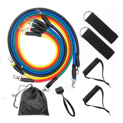 11-piece Tension Band 100 Pounds Resistance Rope Body Workout Yoga Fitness Exercise Muscle Training