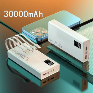 20000mAh 30000mAh Sạc Dự Phòng Sạc Siêu Nhanh120W PD22.5W Tích hợp sẵn bốn dây cápTương thích lighting/Type-CChứng nhận chính hãng KAKA POWER BANK 4 dây cáp Kho báu sạc power bank