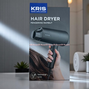 Kris Hair Dryer Ionic Black Pengering Rambut Warna Hitam Bisa di Lipat Ditekuk Krisbow Hairdryer Untuk Travel Travelling Panas Maksimal Kabel Panjang