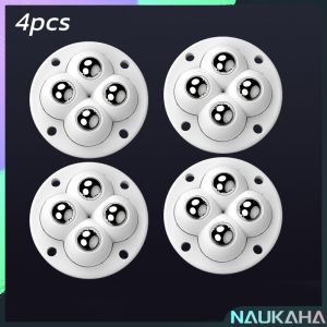 Nau.K 4pcs Caster Wheels 360° Rotation Self Adhesive Universal Pulley for Small Furniture Storage Bins