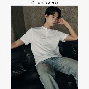 Giordano Men 100% Cotton henley neck short sleeve tee Free Shipping 01025564