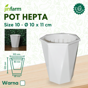 Self Watering Pot Heptagon Putih Tanaman Hias Minimalis Meja Kafe termurah