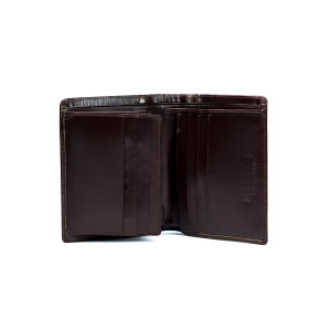 Dompet Pria Kulit Sapi Asli Desain Klasik Warna Coklat Tua