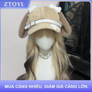 【ZTOYL】 Gothic Lolita Beret Kawaii Hat Punk Xương Dài Tai Puppy Hat Cho Phụ Nữ Cô Gái Cosplay Mũ Đa Năng Kem Chống Nắng Hat Quà Tặng