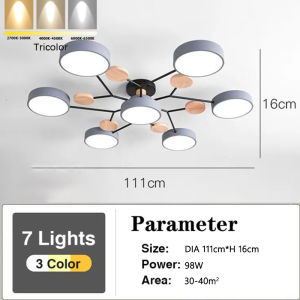 Tri Color LED Ceiling Light Shamrock Style Gold Dimmable Chandelier For Bedroom Study Room Living Room Balcony Corridor Lamp