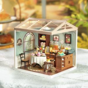 Rolife DIY Sweet Sips Tea Miniature Plastic House Building Set Toys Playset  LED Suitable Toys Gifts for Teens Adults