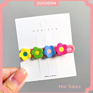 GUCHEN4🎀 Dễ thương đầy màu sắc hoa Clip tóc cho phụ nữ cô gái ngọt ngào barrettes Kẹp tóc Thời trang Phụ kiện tóc