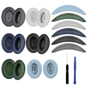 Memory Foam Ear Pads Headband Replacement Compatible for QC45 QC35Wireless Headphones Enhances Audios Fidelitys &Comfort