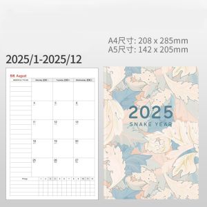 2025 Year A4/A5 Calendar Agenda Planner Monthly Plan Diary Notebook Journal Notepad School Office Journal
