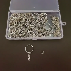 160pcs 25mm Metal Keychains with Jump Rings Keyring Keyfob Key Holder DIY Making Accessories Alloy Keychain Rings