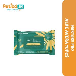 Nurture PRO AG Silver Pet Wipes 10pcs | NurturePRO Thick Wet Wipes Alcohol Free Antibacterial