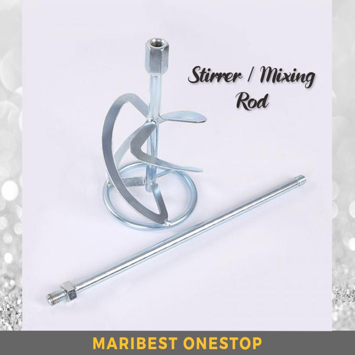 Stainless Steel Mixer Rod Cement Paint Mixing Stirrer Threaded Tip