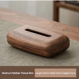 Silent Style Retro Solid Wood Black Walnut Tissue Hotel B & B Paper Household Living Room Desktop Decoration Ornament