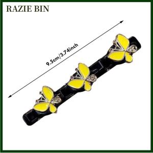RAZIE BIN ปิ่นปักผมประดับหินคริสตัลประกายปิ่นปักผมแบบถักสองชั้นกิ๊บติดผมแบบถักสำหรับผู้หญิงเด็กผู้หญิงเครื่องประดับผม