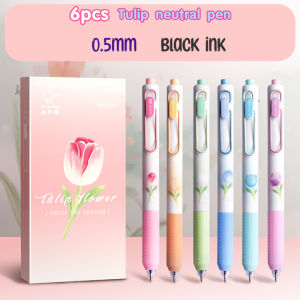 0.5mm Gel Pens Set Quick Drying Black Ink Replace Refill Ballpen 6PCS School Supplies