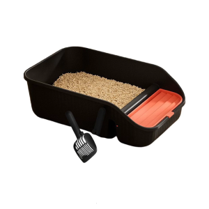 PP Cats Litter Box High Edges Spill Resistant Easy Removal Low Step Access Litter Pan Toilet for Kittens Easy Cleaning