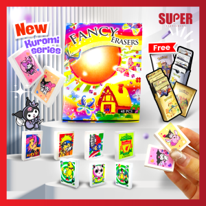 [Super Stationery] Pemadam Fancy Kartun untuk pelajar (1 Kotak 48 Biji) Pokemon Go Bendera Bola Sepak Superhero Naruto Kuromi | Fancy Eraser 48 pcs 1 box Pokemon Go Eraser Flag Eraser Kuromi Eraser Naroto Eraser Super Hero Eraser Football Eraser Student