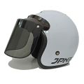 Helm bogo jpn arc retro putih kaca datar flat visor. 