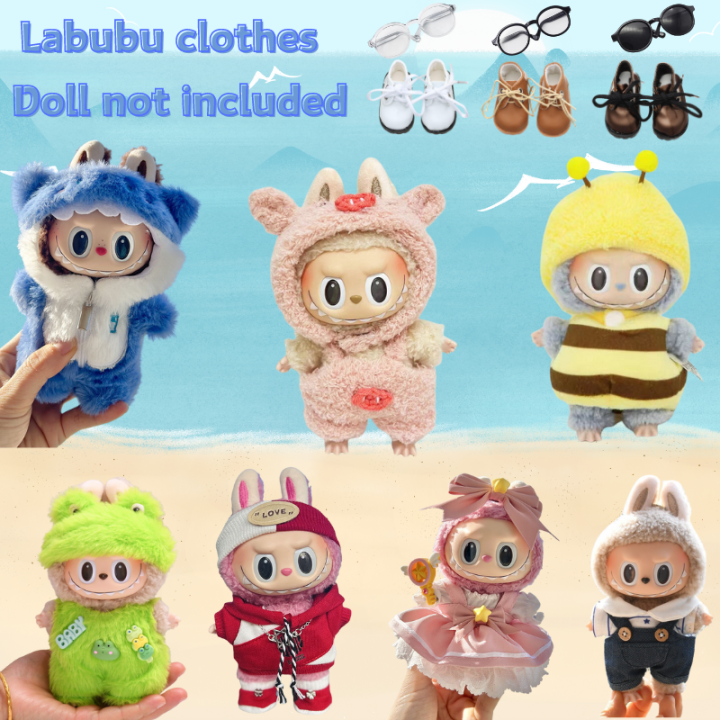 ชุดเสื้อผ้า Labubu v1/v2 15 ซม ผ้าฝ้าย 100% อุปกรณ์ของเล่น เสื้อเชิ้ต ...