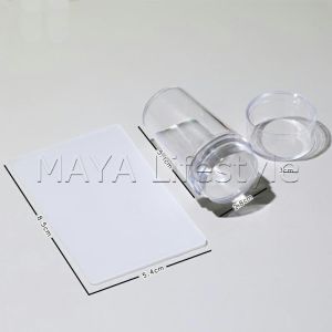 MAYA DIY แสตมป์ซิลิโคนใส พร้อมที่ปาดสี แบบพกพา สําหรับตกแต่งเล็บ Nail products